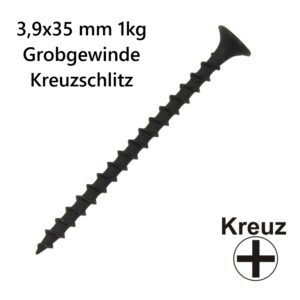 Schnellbauschraube grob 3,9x35 mm 1kg Pack Grobgewinde Kreuzschlitz