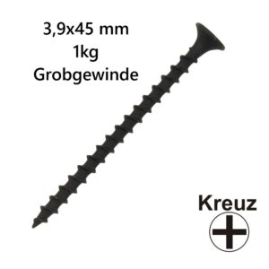Schnellbauschraube grob 3,9x45 mm 1kg Pack Grobgewinde Kreuzschlitz