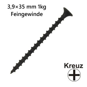 Schnellbauschraube fein 3,9x35 mm 1kg Pack Feingewinde Kreuzschlitz