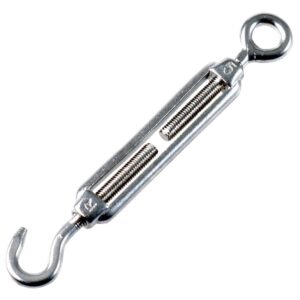 7 x Spannschloss 8 x 110 mm Belastbarkeit Maximum:150 kg aus Edelstahl, mit Haken und Öse