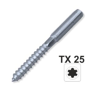 Stockschraube 10 x 100 mm TX Innensechsrund galvanisch verzinkt 6-kant Schlüsselfläche