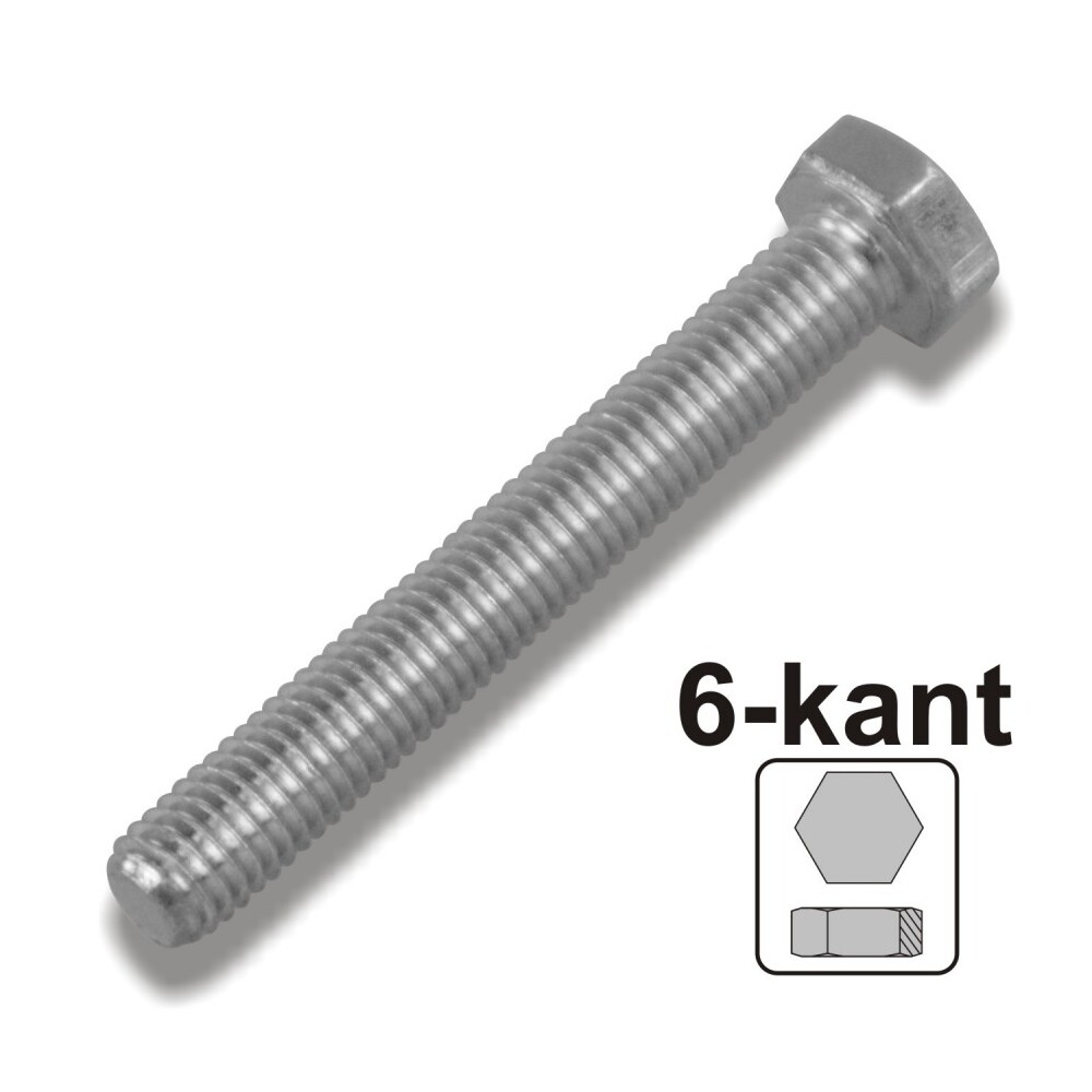 Maschinenschraube 14,0 x 80 mm M14 DIN933 galvanisch verzinkt 8.8 Sechskantschraube