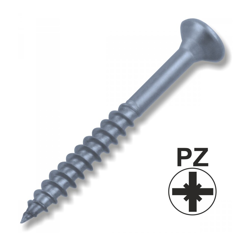 Spanplattenschraube 6,0x40mm A2 Edelstahl Senkkopf Teilgewinde PZ Kreuz