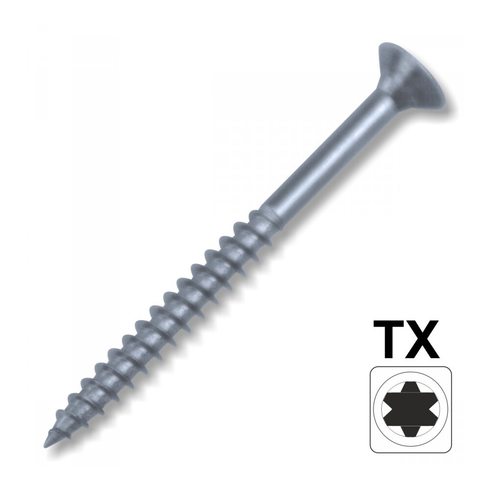 Spanplattenschraube 5x45mm A2 Edelstahl Senkkopf Teilgewinde IVZ TX-Profil