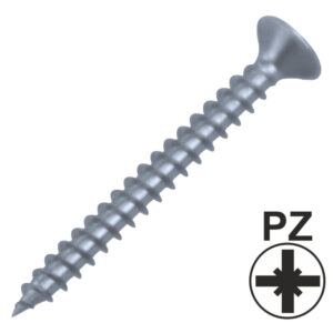 Spanplattenschraube 5,0 x 30 mm A2 PZ-Kreuzschlitz-Antrieb Senkkopf Vollgewinde