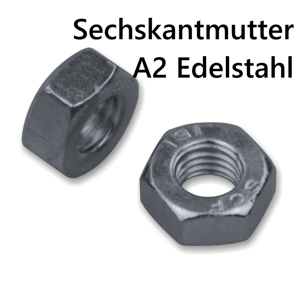 Sechskantmutter M12 DIN 934 A2 Edelstahl, Schraubenmutter