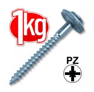 Spenglerschraube 4,5x35mm A2 Edelstahl Dichtscheibe Kreuzschlitz Linsensenkkopf