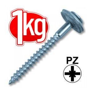 Spenglerschraube 4,5x45mm A2 Edelstahl Dichtscheibe Kreuzschlitz Linsensenkkopf